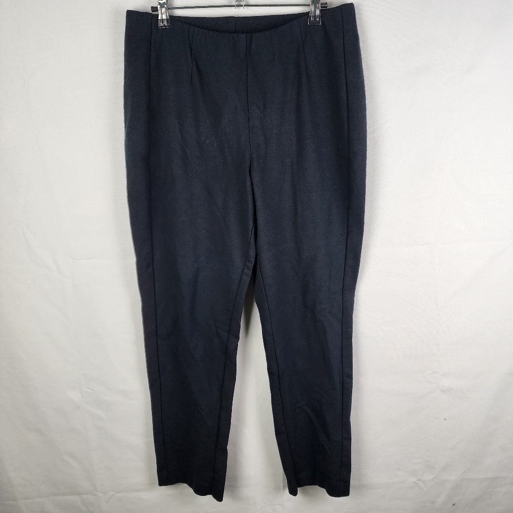 J. Jill Black Ponte Slim Leg Pull On Pants Womens Size M‎ Stretch Trousers